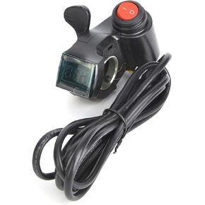 E Thumb Throttle with LCD Display, Digital Battery Voltage Power Switch for Electric Vehicle
