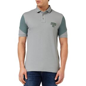 Armani Exchange Men's Short Sleeve Color Block 91 Branded Polo