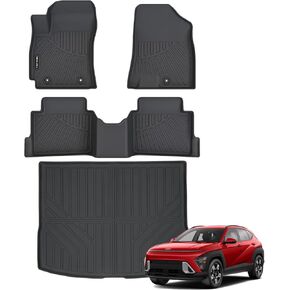 Floor Mats & Cargo Liner for 2022 2023 2024 Kia Carnival MPV 8 Seats (Fits LX w/seat Package, EX and SX, NOT fit Prestige Models) All Weather Protection TPE Rubber Full Set Mat Accessories