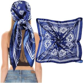 Giantree Women Square Satin Head Scarves Satin Scarf, 35" Large Soft Square Satin Scarf Bandana Scarf