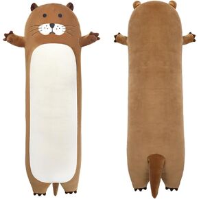 Long Otter Plush Pillow 33.5inch/85cm, Giant Sea Otter Stuffed Animals Toy Cute Otter Plushie Sleeping Hugging Pillow Long Body Throw for Kids(Otter)