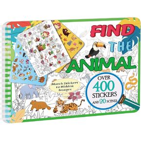 Find The Animal Sticker Books,Sticker Books for Kids,Include 20 Hidden Theme,Kids Educational Toys