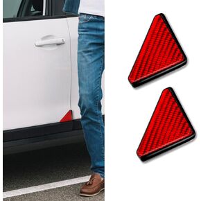 2PCS Car Door Edge Guards, Anti-Collision Strip Anti-Rub Trim Self-Adhesive Car Door Corner Protector Sticker, Universal Carbon Fiber Texture Car Accessories for Auto SUV Trucks (Red)