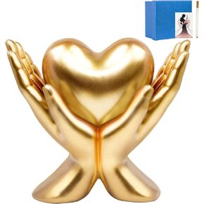 Minimalist Heart Hand Sculpture Decor, Anniversary or Birthday Gifts for Women, for Bathroom, Wedding, Home, Living Room, Dining Room, Teacher's Desk, Office, (Small)