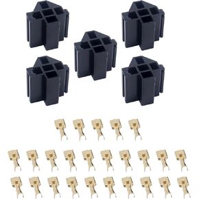 HiSport 5-Pin Relay Connector (x5) | Premium Quality, Durable & Reliable | 12V, 30A/40A Sockets w/ 6.3mm Terminals | Ideal for Car & Truck Electrical Upgrades