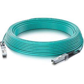 كابل 10G SFP+ AOC - 10GbE SFP+ إلى SFP+ كابل ألياف بصرية نشط، مجموعات ألياف OM3 MMF مباشرة مع موصلات SFP+ لـ Ubiquiti UniFi UACC-AOC-SFP10-20M، 20 متر in Kuwait