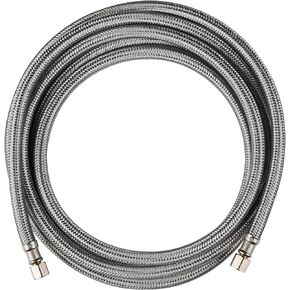 EFIELD Fridge Ice Maker Water Connector Line, 6 Feet Length, Polyester-Reinforced PVC, 1/4" Comp by 1/4" Comp Connection, White