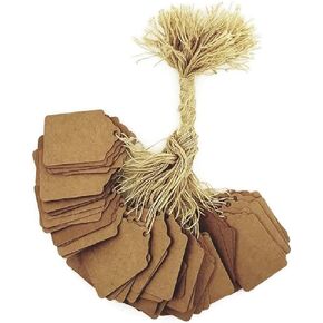 100pcs 1 7/16" x 2 3/16" (36.5 x 55.5mm) Kraft Gift Marking Tags Price Labels Display Tags Strung for Crafts & Gifts. Personalize & Price Your Merchandise