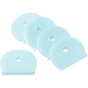 PATIKIL Key Caps Covers, 5 Pack Keys Identifiers Covers Coding Tags Marker Semicircle Silicone Sleeve for Office House Apartment, Light Pink