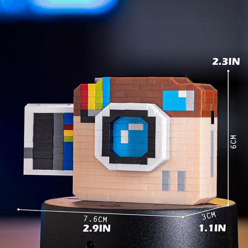 Classic Retro Camera DIY Camera Series - Cute Cameras Series Mini Bricks Micro Building Kit Toys, Desktop Ornaments Compatible with Nano for Kids in Saudi Arabia