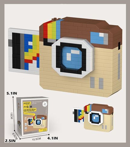 Classic Retro Camera DIY Camera Series - Cute Cameras Series Mini Bricks Micro Building Kit Toys, Desktop Ornaments Compatible with Nano for Kids in Saudi Arabia