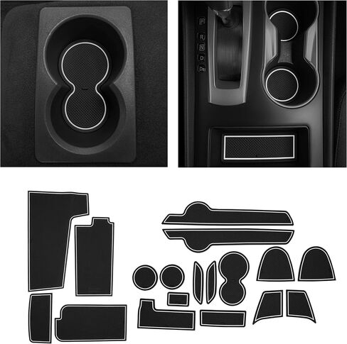 CupHolderHero fits Nissan Altima Accessories 2013-2018 Premium Custom Interior Non-Slip Anti Dust Cup Holder Inserts, Center Console Liner Mats, Door Pocket Liners 18pc Set (Red Trim) in Saudi Arabia