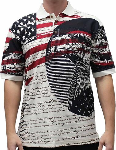 American Summer Original Men's Waving USA Flag Polo Shirt in Navy Blue in Saudi Arabia