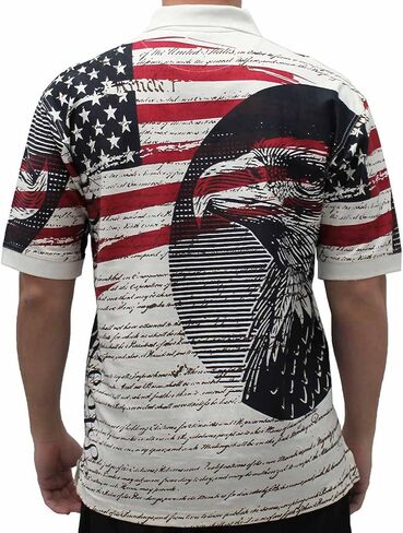 American Summer Original Men's Waving USA Flag Polo Shirt in Navy Blue in Saudi Arabia