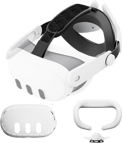 Comfort Elite Head Strap for Meta Quest 3 Headset, Silicone Face Pad Cover and VR Shell Cover, Controller Grips Cover Accessories Set for Oculus Quest 3 in Saudi Arabia