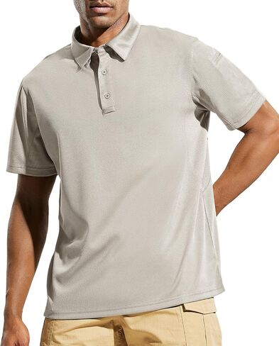 MIER Men's Outdoor Performance Tactical Polo Shirts Short and Long Sleeve, Moisture-Wicking in Kuwait