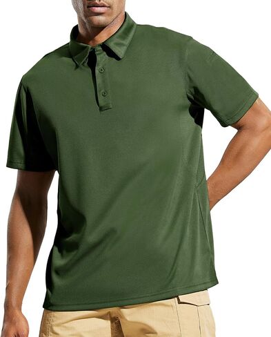 MIER Men's Outdoor Performance Tactical Polo Shirts Short and Long Sleeve, Moisture-Wicking in Kuwait