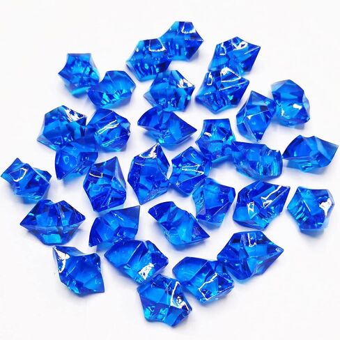 Fake Crushed Ice Rocks, 150 Pcs Acrylic Ice Cubes Crystals Fake Diamond Decoration Plastic Ice Cubes Gems Vase Fillers for Home Decoration Wedding Arts Crafts Display (Navy Blue) in Saudi Arabia