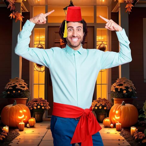 مجموعة إكسسوارات تنكرية للأميرة العربية للهالوين من 7 قطع تتضمن قلادة زرقاء وسوار وحلق ووشاح خصر أحمر وعصابة رأس ومصباح سحري ذهبي لزي الهالوين ومستلزمات الحفلات التنكرية in Kuwait