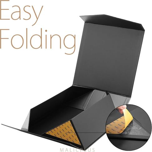 6 Gift Boxes with Lids, Large Christmas Gift Boxes 9x9x3.4 Inches, Black Gift Boxes, Groomsmen Proposal Boxes with Magnetic Closure for Thanksgiving Day (Grass Texture Black) in Kuwait