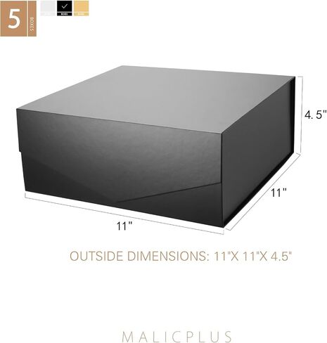6 Gift Boxes with Lids, Large Christmas Gift Boxes 9x9x3.4 Inches, Black Gift Boxes, Groomsmen Proposal Boxes with Magnetic Closure for Thanksgiving Day (Grass Texture Black) in Kuwait