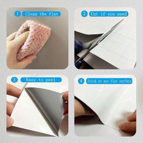 Byfirty 2 Pack A3 (11.8x16.5in) ملصقات لوحة بيضاء، لوح مسح جاف للجدار. سبورة بيضاء كبيرة ذاتية اللصق مع 2 صانع. ورق جدران قابل للمسح، انزع والصق على الثلاجة، الجدار، الزجاج، المسطح الخشبي. in Saudi Arabia