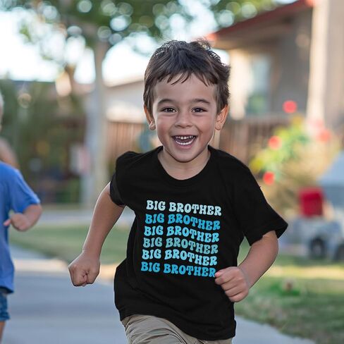 Biggest/Bigger/Big Brother Shirt for Toddler Boys Cotton Short Sleeve Tshirts Announcement Outfit 2-9 Years in Kuwait
