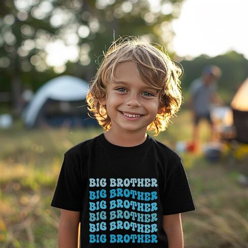 Biggest/Bigger/Big Brother Shirt for Toddler Boys Cotton Short Sleeve Tshirts Announcement Outfit 2-9 Years in Kuwait