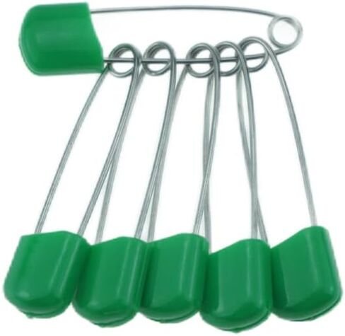 60 Count Plastic Safety Pins 1.57 Inch Plastic Head Stainless Steel Diaper Pins for Handcrafts DIY (Green) in Saudi Arabia