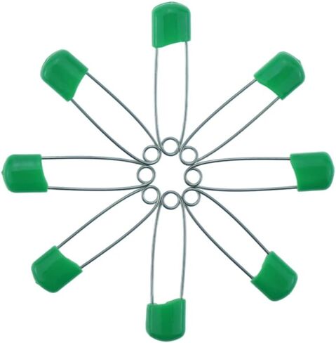 60 Count Plastic Safety Pins 1.57 Inch Plastic Head Stainless Steel Diaper Pins for Handcrafts DIY (Green) in Saudi Arabia