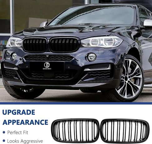 F15 Grill, Front Kidney Grille for 2014-2018 X5 Series F15 2015-2019 X6 Series F16 X5M F85 X6M F86 (Double Slats Gloss Black Grills, 2pcs) in Saudi Arabia