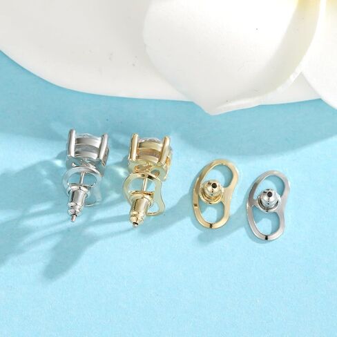 Earring Backs for Droopy Ears, JIACHARMED Locking Bullet Earring Backs Replacements for Studs Large Earring Backings 4pcs Tight Earring Lifter Backers for Heavy Earrings, Gold in Kuwait