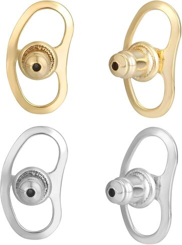 Earring Backs for Droopy Ears, JIACHARMED Locking Bullet Earring Backs Replacements for Studs Large Earring Backings 4pcs Tight Earring Lifter Backers for Heavy Earrings, Gold in Kuwait