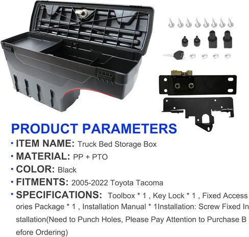 AOMSAZTO Truck Bed Storage Toolbox Fit for Toyota Tacoma 5.6ft 2016-2022 Right in Kuwait