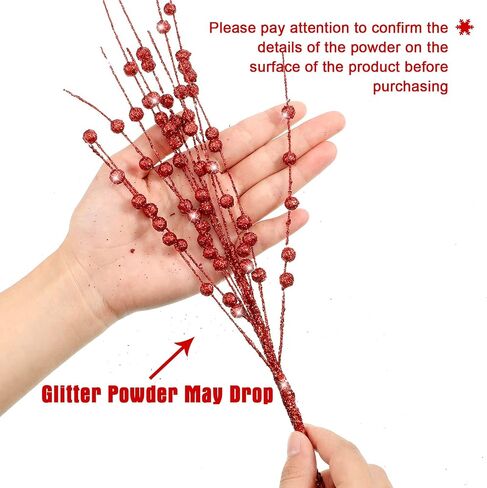 Jutom 12 Pieces Christmas Artificial Glitter Berry Stems 15.7 Holly Berry Picks Ornaments Fake Christmas Tree Pick Sticks Decorations Glitter Twig Branches Gift for Vase Home Wedding Holiday (Black) in Saudi Arabia