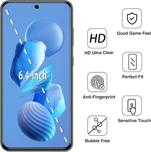 HPTech (عبوة من قطعتين) مصممة لهاتف Samsung Galaxy S21 FE 5G، واقي شاشة من الزجاج المقوى، يدعم قارئ بصمات الأصابع، مضاد للخدش، خالي من الفقاعات in Saudi Arabia
