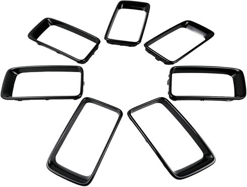 7PC Black Grill Ring Gloss Black Front Grille Inserts Cover Trim Kit Compatible with Jeep 2014-2016 Grand Cherokee in Saudi Arabia