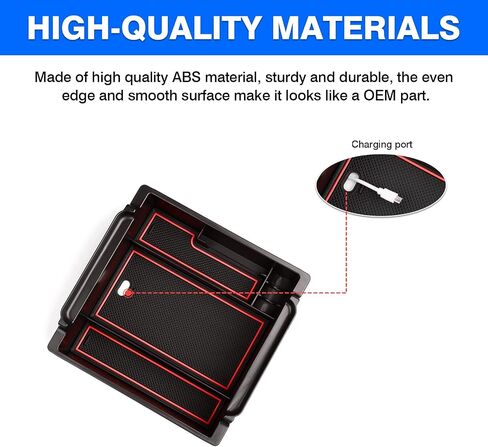منظم وحدة التحكم المركزية من Autoorder لـ 2024 2025 Toyota Grand Highlander Accessories مسند الذراع صندوق تخزين صينية إدراج ثانوية مع 2 حصائر ملونة in Saudi Arabia