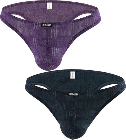iKingsky Men's Sexy Cheeky Pouch Briefs Bugle High Stretch Bikini Underwear Low Rise Half Back Under Panties for Men in Saudi Arabia