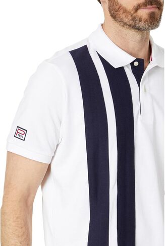 U.S. Polo Assn. Men's Color Block Vertical Graphic Pique Short Sleeve Polo Shirt in Saudi Arabia