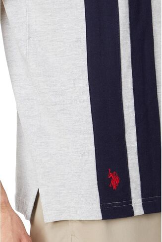 U.S. Polo Assn. Men's Color Block Vertical Graphic Pique Short Sleeve Polo Shirt in Saudi Arabia