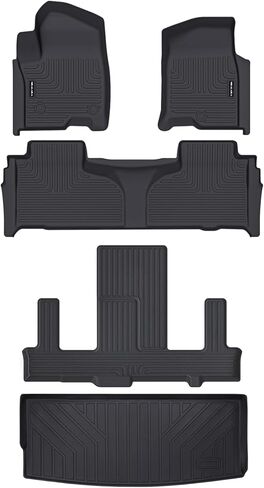 Floor Mats & Cargo Liner for 2022 2023 2024 Kia Carnival MPV 8 Seats (Fits LX w/seat Package, EX and SX, NOT fit Prestige Models) All Weather Protection TPE Rubber Full Set Mat Accessories in Saudi Arabia