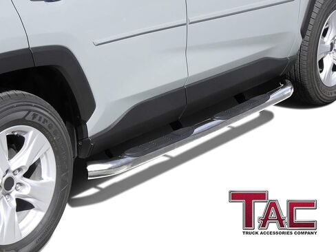 لوحات الجري ذات الخطوات الجانبية TAC تناسب 2019-2024 Toyota RAV4 SUV 3 بوصات قضبان جانبية من الفولاذ المقاوم للصدأ قضبان Nerf للطرق الوعرة (قطعتان من لوحات الجري) in Kuwait
