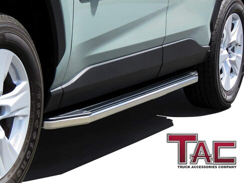 لوحات الجري ذات الخطوات الجانبية TAC تناسب 2019-2024 Toyota RAV4 SUV 3 بوصات قضبان جانبية من الفولاذ المقاوم للصدأ قضبان Nerf للطرق الوعرة (قطعتان من لوحات الجري) in Kuwait