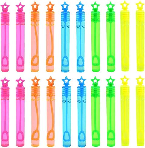 20 Pcs Empty Colorful Bubble Wands Party Bag Bubbles Mini Party Bubbles Small Bubble Tubes Wedding Favour Bubbles Star in Saudi Arabia
