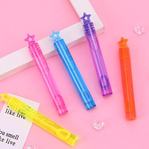 20 Pcs Empty Colorful Bubble Wands Party Bag Bubbles Mini Party Bubbles Small Bubble Tubes Wedding Favour Bubbles Star in Saudi Arabia