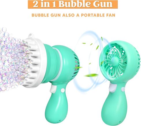 Sloosh Bubble Machine Gun, Tape-C Bubble Gun with Removable Fan Bubble Solution Refill, Rocket Shape Bubble Guns Blaster for Kids Adults, Summer Toys, Party, Easter, Birthday Gift, Outdoor in Saudi Arabia