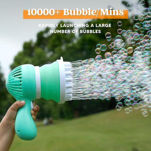 Sloosh Bubble Machine Gun, Tape-C Bubble Gun with Removable Fan Bubble Solution Refill, Rocket Shape Bubble Guns Blaster for Kids Adults, Summer Toys, Party, Easter, Birthday Gift, Outdoor in Saudi Arabia