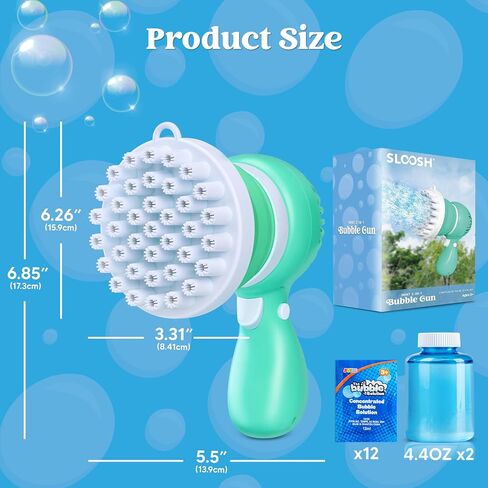 Sloosh Bubble Machine Gun, Tape-C Bubble Gun with Removable Fan Bubble Solution Refill, Rocket Shape Bubble Guns Blaster for Kids Adults, Summer Toys, Party, Easter, Birthday Gift, Outdoor in Saudi Arabia