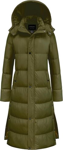 Chrisuno Women's Long Winter Coat Warm Windproof Quilted Puffer Jacket Thicken Puffy Parka With Hood in Kuwait